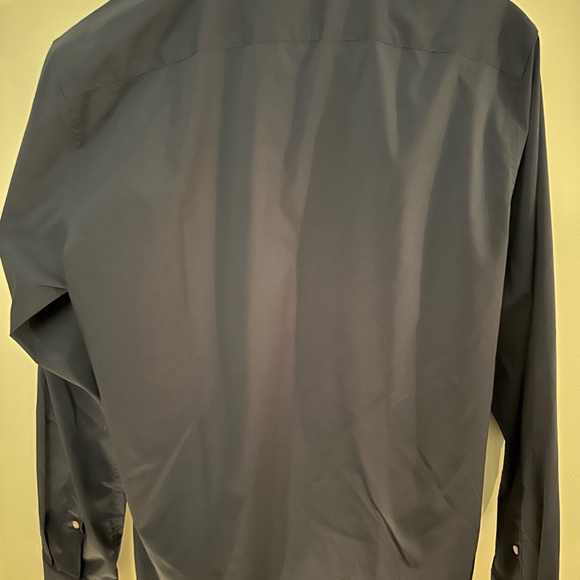 Semi-Spread Collar Polo Long Sleeve Navy - Picture 3 of 3